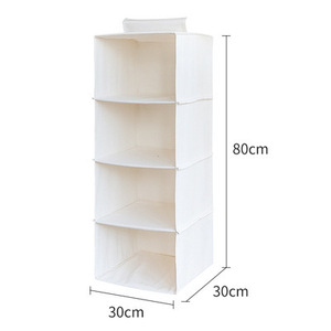 Organisateur de placard de chambre à coucher tridimensionnel en tissu de coton et de lin avec sacs de rangement inclus - Product Image 4