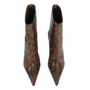 Bottes compensées sculptées à découpes, à bout pointu, montantes à la cheville, à talon haut, style architectural pour femmes, vente en gros OEM ODM - Product Image 4