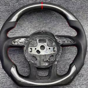 Volante <span class=keywords><strong>Interior</strong></span> de Cuero Perforado y Fibra de Carbono para Modelos de Automóviles <span class=keywords><strong>Audi</strong></span> Q3 Q5 Q7 R8 <span class=keywords><strong>TT</strong></span> Roadster RS TTS 2008-2019 2010-2013 - Product Image 6