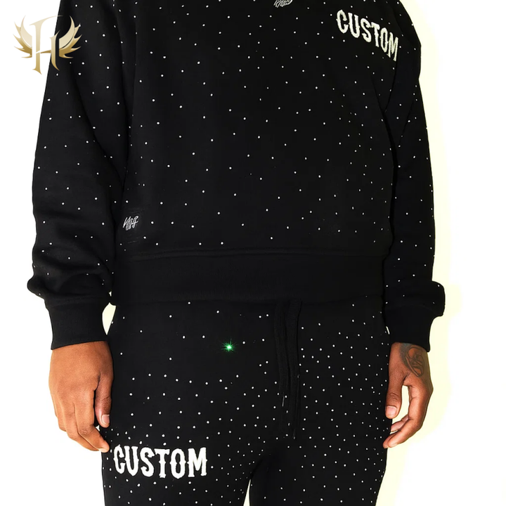 Men's Custom 500gsm French Terry Fleece Hoodie Sweatshirt Set ...