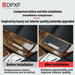 Convient pour BMW Série 5 F10 2011, autocollant de cendrier intérieur de voiture, autocollant décoratif en Fiber de carbone à colle goutte - Product Image 4