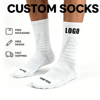 Chaussettes de sport en tricot avec impression numérique de logo personnalisé, chaussettes de course Coolmax