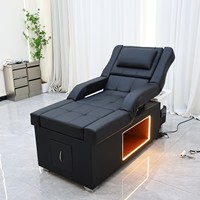Lit de lavage de cheveux électrique pour salon, avec fonction massage, pour thérapie thaïlandaise, traitement capillaire, spa capillaire et lavage au shampoing, intégrant un lavabo