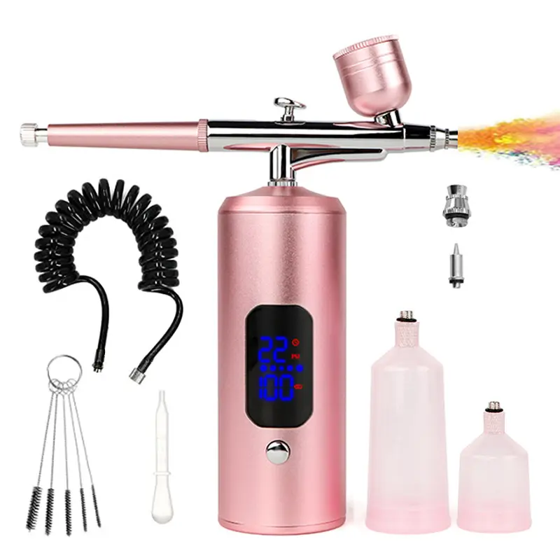Barber Tattoos Airbrush Kit Portable USB Rechargeable Hair Nail Paint Makeup Spray Gun Cordless Compressor Airbrush
