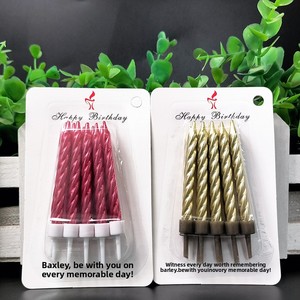 Lot de 12 bougies d'anniversaire en spirale dorées en cire de paraffine pour décoration de mariage, bar et fête - Product Image 2