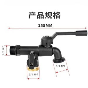 Kangweishen Brass Faucet NPT 3/4 Wall Mounted Black Frost Resistant For Balcony Lawn Outdoor Use - Product Image 3