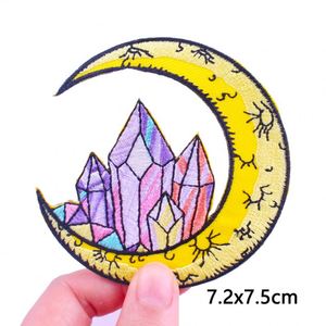 Patchs brodés en gros pour vêtements, motif dessin animé Fille Soleil Lune, à thermocoller, personnalisables avec logo - Product Image 3