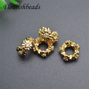 Jewelry Making Supplies Nickel Free Anti Fading 18K Gold Silver Plated <strong>Large</strong> Hole 6mm CZ Pave Round Spacer <strong>Beads</strong> for <strong>Bracelet</strong> - Product Image 2