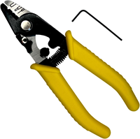Dénudeur de fibre optique à 3 trous avec poignée TPR de 6 pouces, compatible FTTH IP, inclut une clé hexagonale de 1,5 mm pour ajustements fins