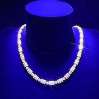 Chaîne de tennis en argent 925 plaqué or véritable, avec moissanite VVS circulaire, bijoux hip-hop tendance, vente chaude pour homme