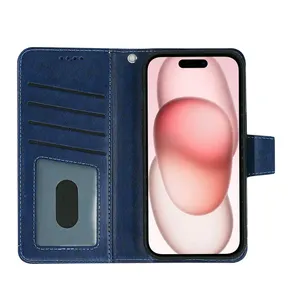 3 In 1 Telefoon Hoesje Lederen Flip Cover Voor Iphones 15 Pro Max Voor Iphone 14 11 12 13 16 Plus Hoesjes