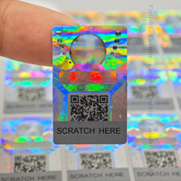 Autocollant de vide holographique 3D personnalisable Code QR feuille brillante découpée étiquette en vinyle pour téléphones mobiles ordinateurs étanche