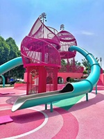 Parc d'attractions Offre Spéciale bon marché maison de jeu pour enfants d'âge préscolaire sur pied équipement de toboggans en plastique et en métal aire de jeux intérieure