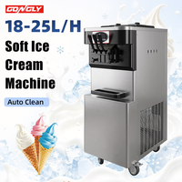 Machine à crème glacée molle commerciale à haut rendement, 3 saveurs, sur pied, industrielle, avec contrôle numérique