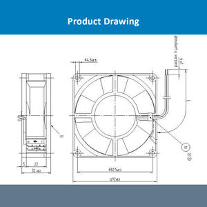 ebmpapst 3312U 3312 92*92*32mm <b>12V</b> 9cm 2.4W 0.235A 3000RPM 78m3/h Ball Bearing IP68 Waterproof Cabinet Axial Cooling <b>Fan</b> - Product Image 4