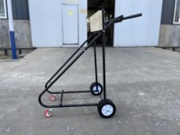 Chariot à moteur hors-bord portable à deux roues en acier, petit chariot à main pour le transport d'outils en chantier naval ou en garage