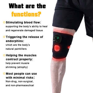 Masseur de genou électrique léger et réglable EMS TENS, attelle de soutien, protection antidérapante, soulage les douleurs musculaires - Product Image 5