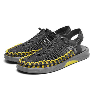 Sandalias Deportivas de Invierno para Hombre, Antideslizantes, con Forro de Malla de Goma, Moda Casual, en Cuero Negro, Rojo y Blanco - Product Image 3