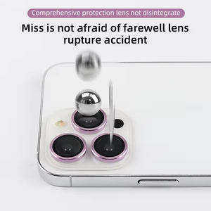 Protection d'objectif en verre trempé à couverture intégrale pour iPhone 16 17 18 Pro Max, avec anneau métallique personnalisé style 'Oeil d'Aigle' - Product Image 2