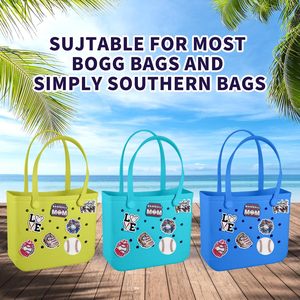 Abalorios de béisbol compatibles con bolsas Bogg, abalorios de béisbol acrílicos compatibles con Simply Southern Beach Bag Tote - Product Image 4