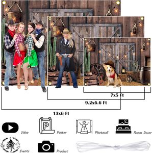 Western Cowboy Party Décoration Fournitures <span class=keywords><strong>Chalet</strong></span> Grange Photo Arrière-plans Anniversaire Mariage Western Photo Props - Product Image 6