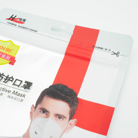 Sachet d'emballage de détail en plastique personnalisé, imprimé en couleur, refermable, avec fermeture éclair, fenêtre transparente mate givrée.