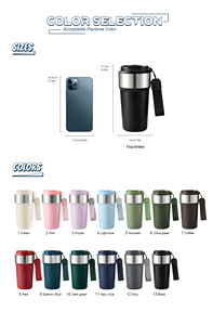 แก้วกาแฟสแตนเลสสองชั้น ปราศจากสาร BPA พร้อมฝา PP พกพาสะดวก ขนาดกะทัดรัด 510 มล. เก็บความร้อน/เย็น สำหรับเดินทางไปโรงเรียน รับผลิตแบบ OEM - Product Image 4