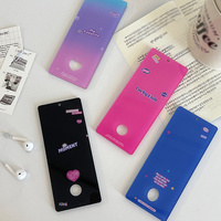 Porte-cartes photo Kpop transparent imprimé, personnalisé, en acrylique, à quatre compartiments, motif dessin animé, populaire et économique, avec porte-clés