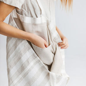 حقيبة تسوق مخصصة فضفاضة من الكتان الأوروبي، حقيبة يد كبيرة الحجم تُحمل على الكتف للشاطئ مع جيوب - Product Image 4