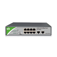 Interruptor inteligente led, fuente de alimentación conmutada, 10 puertos, 48VDC, 802.3at/802.3af, interruptor Wifi no gestionado PoE