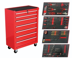 Chariot à outils manuel à sept tiroirs <span class=keywords><strong>de</strong></span> haute qualité personnalisable OEM tournevis à marteau à <span class=keywords><strong>dessin</strong></span> latéral Cr-V matériel pour trousses à outils - Product Image 1