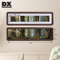 Cadre photo en noyer DX Designs 4x16 pouces pour table, cadre photo panoramique long en bois massif avec plexiglas HD, cadre de collage