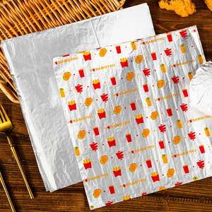 Emballage alimentaire jetable sur mesure en papier, isolation en aluminium pour les plats à emporter, adapté aux hamburgers, aux sandwichs et aux emballages alimentaires - Product Image 1