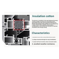 Fenêtre à battant en alliage d'aluminium à rupture de pont thermique certifiée CE, verre trempé en acier inoxydable, insonorisée pour maison, villa, appartement