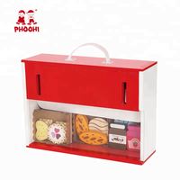 Soporte de exhibición plegable para bebidas, helados, pan, galletas, panadería, tienda de pasteles de madera, juguete para niños 3 +