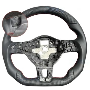 Volant pour Volkswagen <span class=keywords><strong>Golf</strong></span> <span class=keywords><strong>R</strong></span> <span class=keywords><strong>Line</strong></span> GTI GTS GLI Mk7 Mk6 GTE GTD CC Polo Les modèles peuvent être améliorés Volant en cuir - Product Image 6