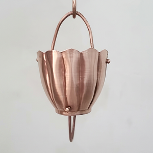 Fluted Copper Cup Rain Chain Decorative Outdoor Gutter Water <b>Feature</b> <b>Garden</b> Home Exterior Hanging Metal Rainwater Drainage Chain - Product Image 1