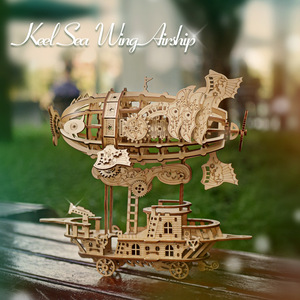 <span class=keywords><strong>Puzzle</strong></span> 3D in Legno di Dirigibile, Modello Educativo Fai-da-Te, Oggetto Decorativo, Regalo da 101-500 Pezzi - Product Image 3