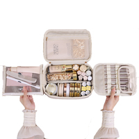 Brosse de maquillage sac de maquillage porte séparateurs amovibles pour la manipulation organisateur multicouche porte-sac étuis en cuir Pu