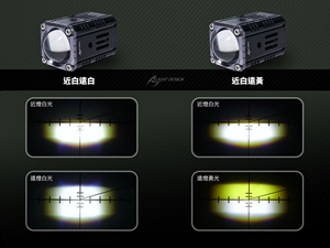 AJ LIGHT DESIGN Juego de Sistemas de Iluminación para Motocicletas, Faro LED Blanco/Amarillo, Mini Luz Antiniebla MINI-FOGWY 12W, Modificación/Actualización - Product Image 3