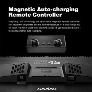 Godox ES45 E-<span class=keywords><strong>Sports</strong></span> LED Video Camera Panel Light Aluminio Iluminación fotográfica para teléfono Maquillaje Livestreaming Power LED Beads - Product Image 6
