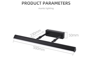 Modern Aluminum <b>Wall</b> Lamp LED Touch Control Dimmable 4100K Neutral White Bathroom <b>Lighting</b> Surface Mounted Black Rectangular - Product Image 6