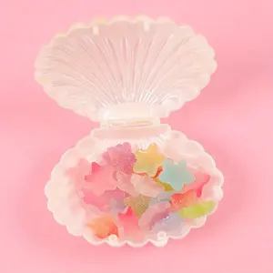 NISEVEN Creative Design Wedding Birthday Shell Gift Box Colorful Small Jewelry Storage Box Shell Plastic Candy Box