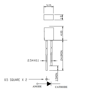 2X3mm dikdörtgen yeşil <span class=keywords><strong>LED</strong></span> su temizle 3V uzun bacak şarj gösterge ışığı için Charger 525nm Dip <span class=keywords><strong>Led</strong></span> - Product Image 2