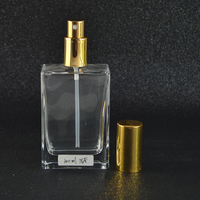 Nouvelle forme de rectangle rechargeable 15ml 30ml 50ml 100ml Bouteille en verre de vaporisateur de parfum carré plat