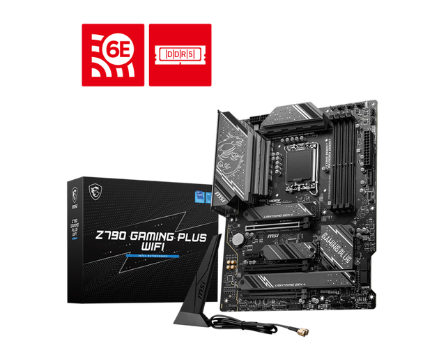 Intel Z790-GAMING-PLUS-WIFI-D5 Desktop ATX Form Factor Four DDR Memory Channels 256GB Maximum RAM Capacity SATA Hard Integrated