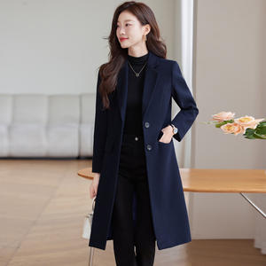 KAOPU ZA <span class=keywords><strong>Manteau</strong></span> <span class=keywords><strong>oversize</strong></span> en <span class=keywords><strong>laine</strong></span> mélangée pour femme, col vintage à revers, manches longues, hauts boutonnés chics pour l'hiver - Product Image 1
