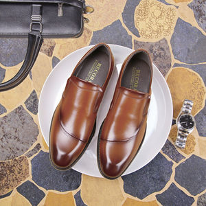 Haute qualité noir hommes en cuir véritable mocassins chaussures habillées sans lacet léger mariage bureau carrière chaussures pour printemps hiver - Product Image 3