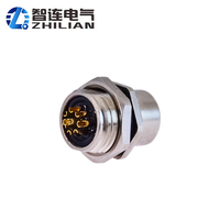 Conector de Panel de Latón Chapado en Oro de 8 Pines M12, Impermeable IP67, con Cables para Automoción (30V-250V)