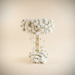 Grande roue fleur artificielle table de mariage fleur arc fond décoration murale - Product Image 1